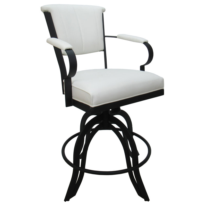 Tabouret de bar et de comptoir pivotant, gris, Tabouret de bar (siège d'une hauteur de 30 po), Blanc