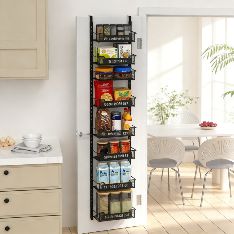 Over-the-Door Spice Rack, Black