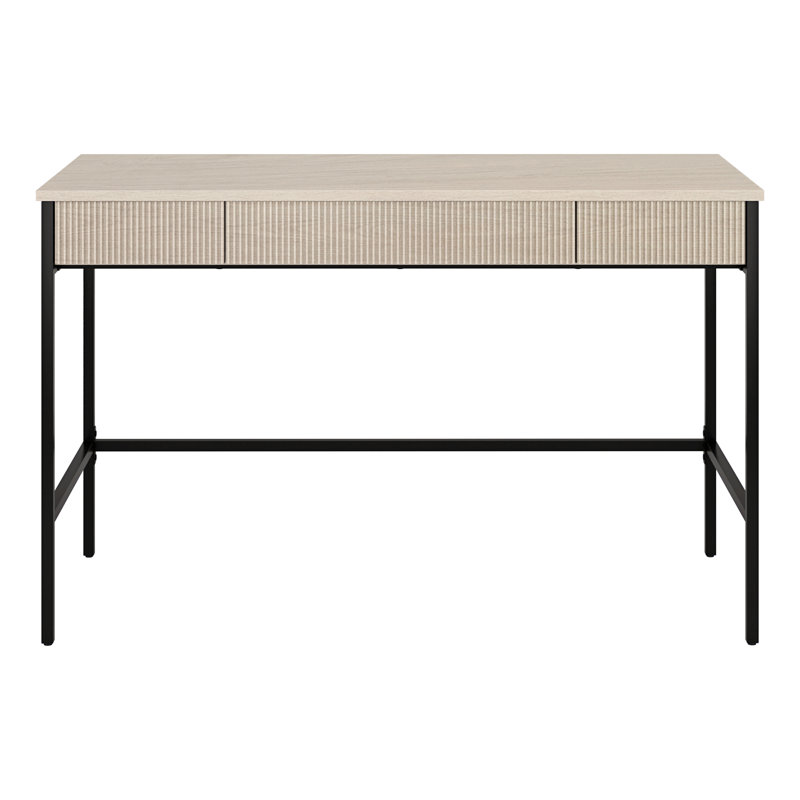 Abiman Metal Base Writing Desk, Ivory
