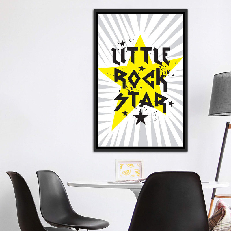 Décoration murale Little Rock I Kids, H 40 po x l 26 po x P 1,5 po, Toile avec cadre noir patiné