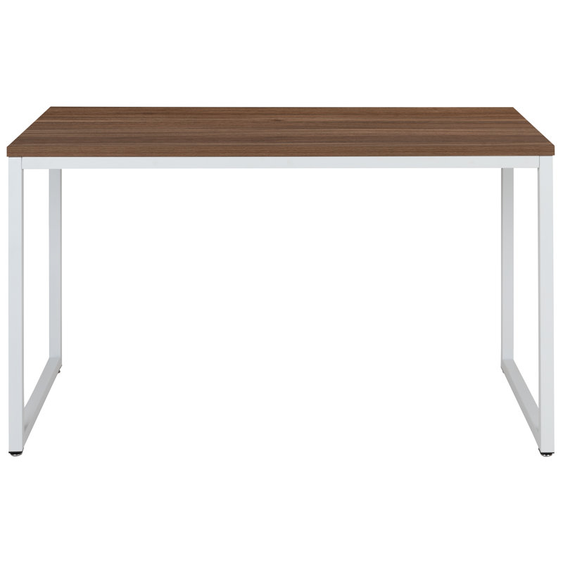 Antawan Commercial Grade Office Computer Desk and Home Office Desk, 29.5" H x 47.25" W x 23.5" D, Walnut/White
