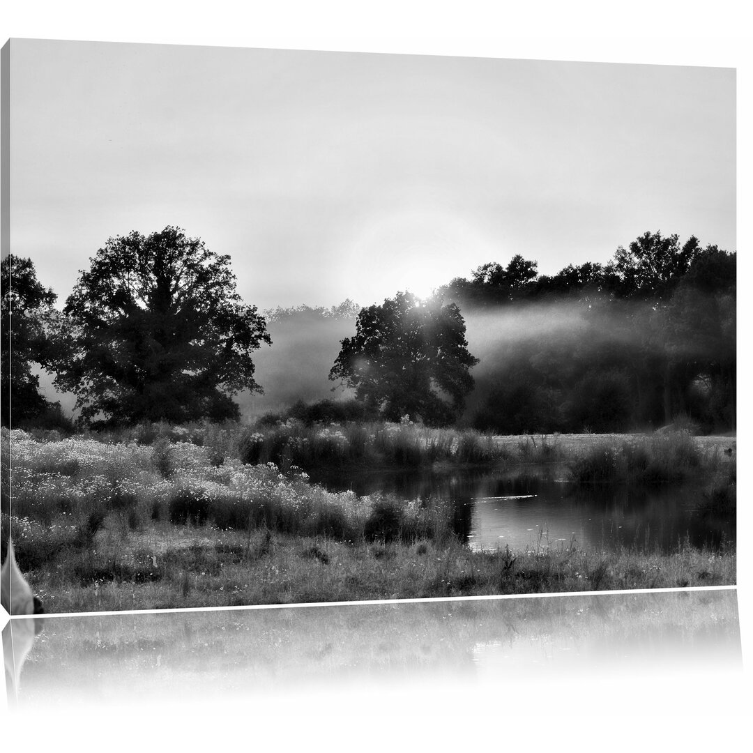 Leinwandbild Britische Landschaft in Monochrom