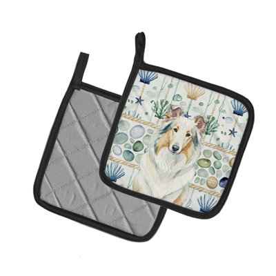 Paire de poignées en verre White Collie