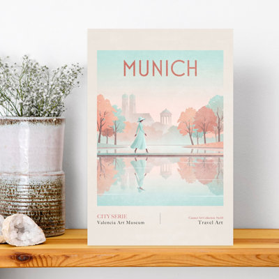 Munich Park Autumn Walk Dreamy Elegant Peaceful Architecture Autumn Wall Art Print