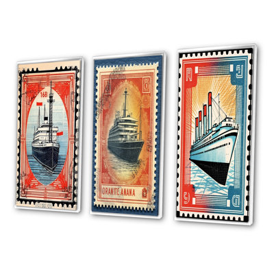 " Vintage Postal Stamo RMS TItanic " 3 - Pieces