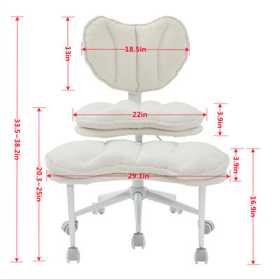 Fauteuil de méditation ivoire et rembourrage double couche