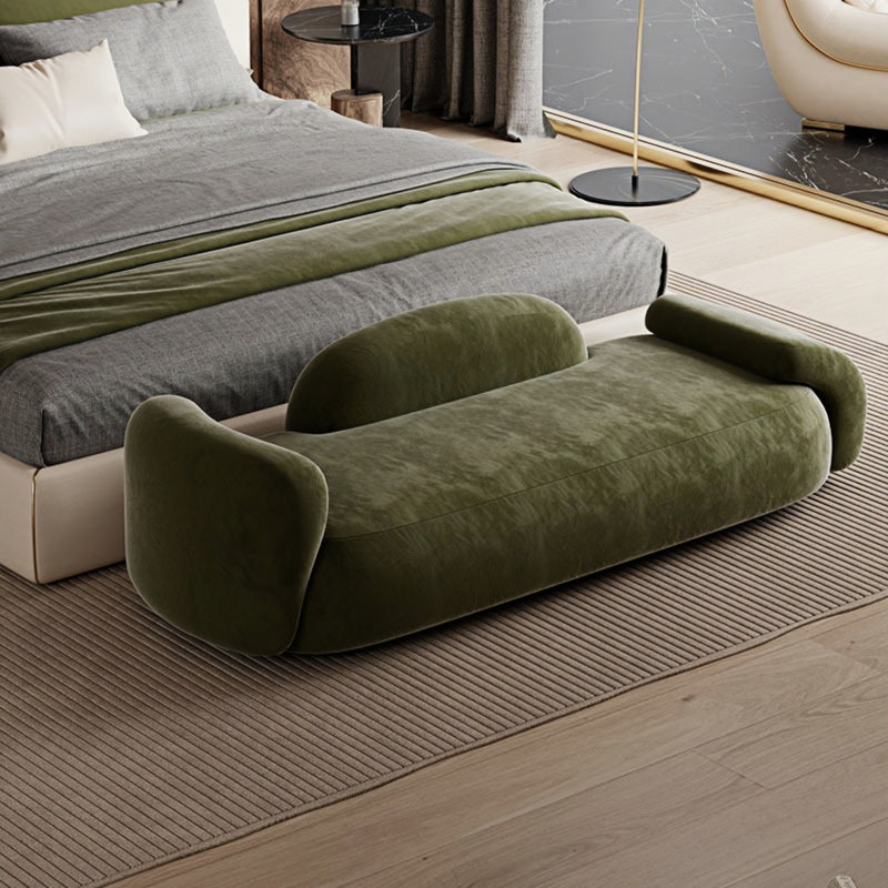 Banc rembourré en mélange de polyester Harnam, H 21,65 po x l 47,24 po x P 19,68 po, Vert