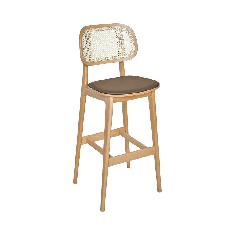 Tabouret 30 "Emma Cane, Brun clair, Brun clair