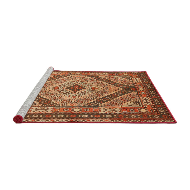 Oriental Area Rug in Brown/Orange/Red, Round 8'
