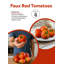  Faux tomates rouges - fruits décoratifs en plastique réalistes pour bols de cuisine, présentoirs et accessoires photo, 2,6 po de diamètre et 2,5 po de hauteur, paquet de 6