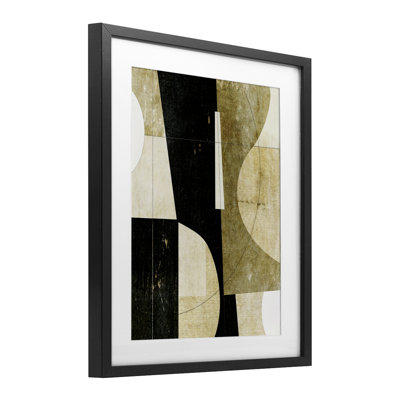 «Earth Tone Collage Shapes», reproduction imprimée sous verre, conception de Suzanne Nicoll