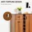 Armoire à vin brune - rangement pour 6 bouteilles avec tiroir et porte-verre