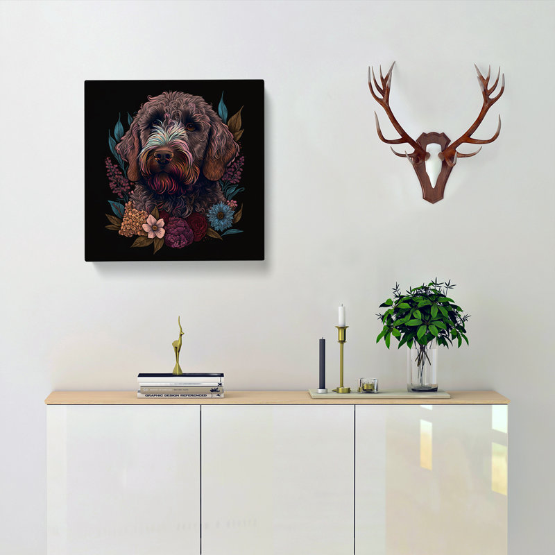 Labradoodle Neo-Traditional - Wrapped Canvas, 35cm H x 35cm W x 3cm D