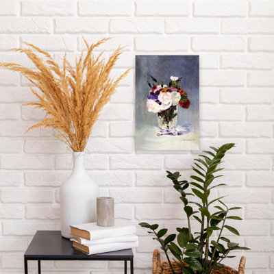 «Flowers In A Crystal Vase Classic Traditional Abstract Rose Flower Landscape», reproduction d'art mural