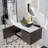 Modern And Sleek Wall Mounted Floating Bathroom Vanity Cabinet With Top, Ceramic Basin, Copper Faucet, Double Open Doors, 3 Sizes-1137611886