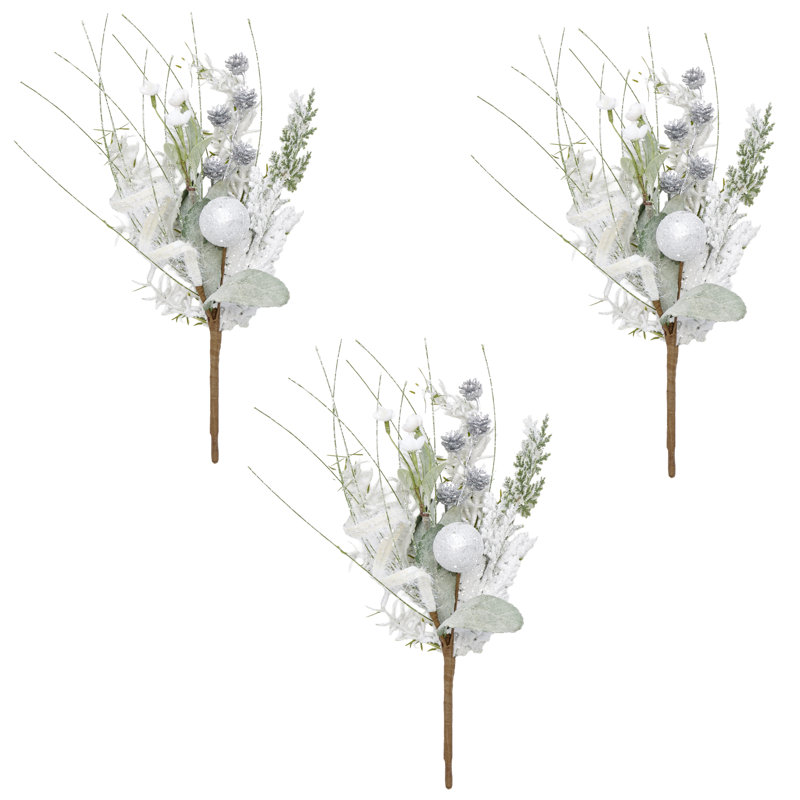 Mini buisson de 14 po avec boule scintillante et feuilles