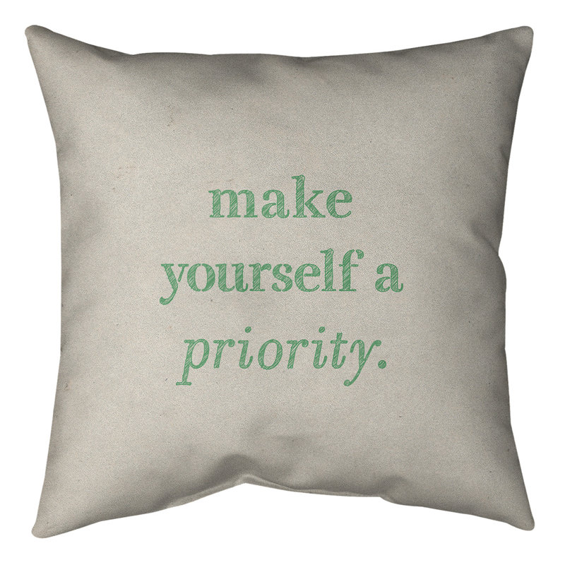 Coussin de sol « self », H 36 po x l 36 po, Blanc/vert