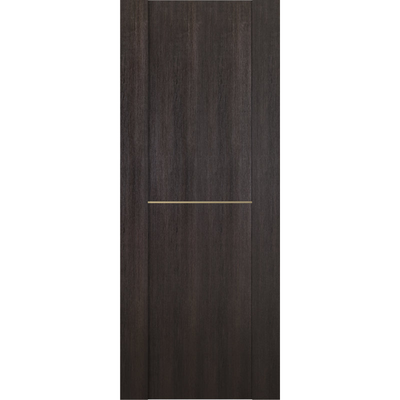 Porte standard à panneaux en bois et métal préfinie, 36 po x 80 po, Brun foncé