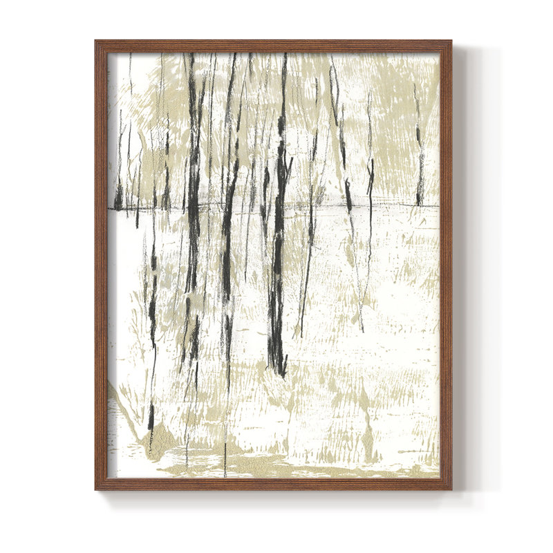 Impression encadrée Gilded Forest II - bois massif, H 11 po x l 9 po, Noyer