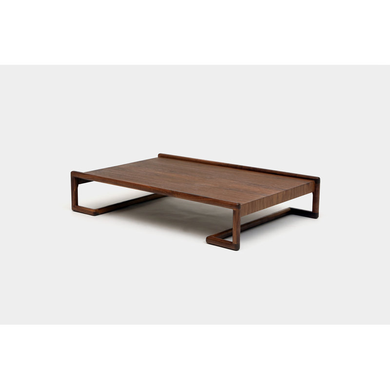 Untitled Solid Wood Single Coffee Table, Walnut, 12" H x 48" L x 24" W