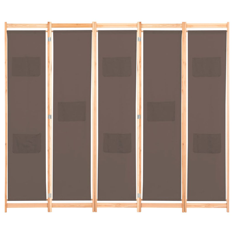 Rizzo 170cm H Folding Room Divider, Brown, 5, 200 x 170cm