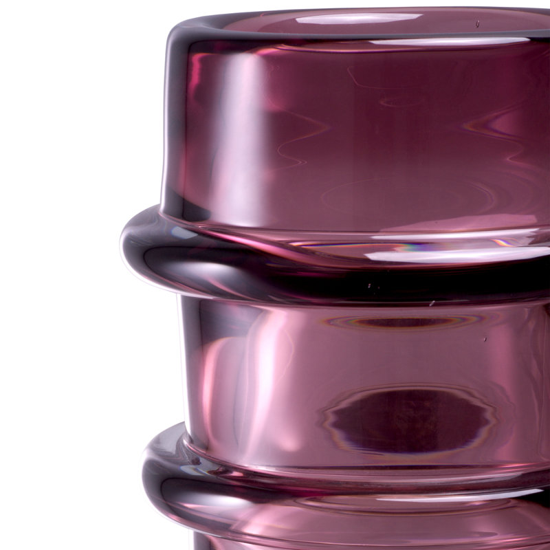 Bloom Handmade Handblown Glass Table Vase, Pink