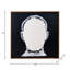 «Blank Face», art contemporain peint à la main, blanc et noir, cadre en bois de parota, l 47 po x P 3 po x H 47 po