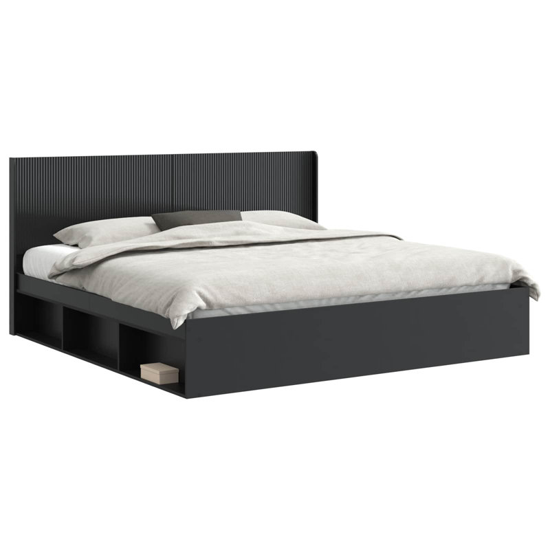 Bed, Black, 200 x 200cm