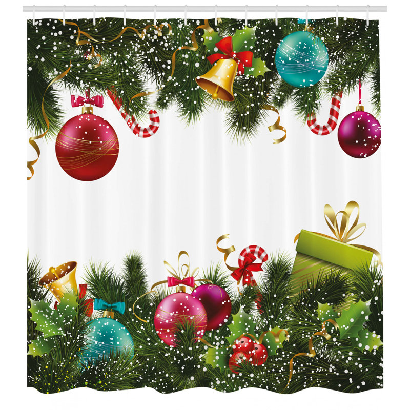 Shower Curtain with Hooks Included, 75" H x 69" W