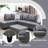 3-Piece Faux Leather Sectional Sofa-1013919729