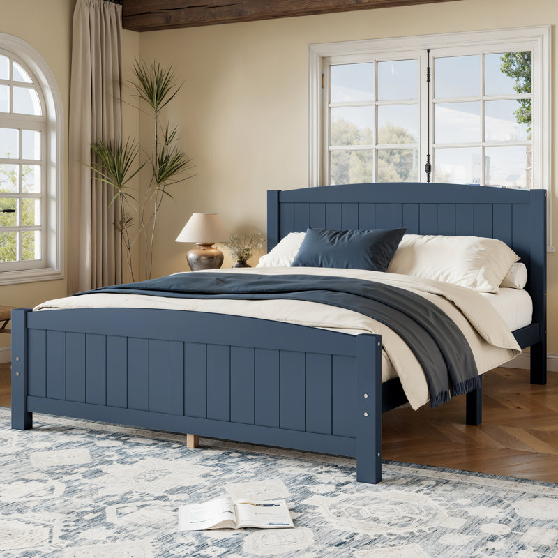 Base de lit plateforme en bois massif Terra avec lattes de soutien, aucun sommier requis, Queen