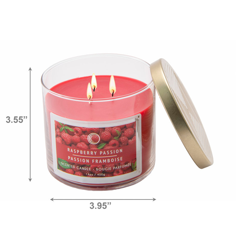Bougie en pot 3 oz Haight avec couvercle Framboise Passion 14 oz, Framboise passion