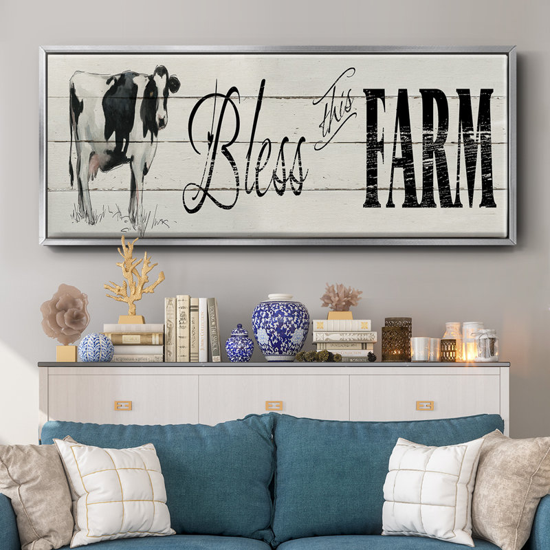 «Bless this Farm», toile encadrée, H 12 po x l 30 po