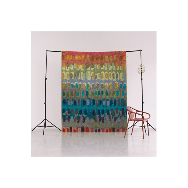 Tapis multicolore à motifs abstraits créatifs lavables à la machine, Rectangle 3 pi 3 po x 4 pi 11 po