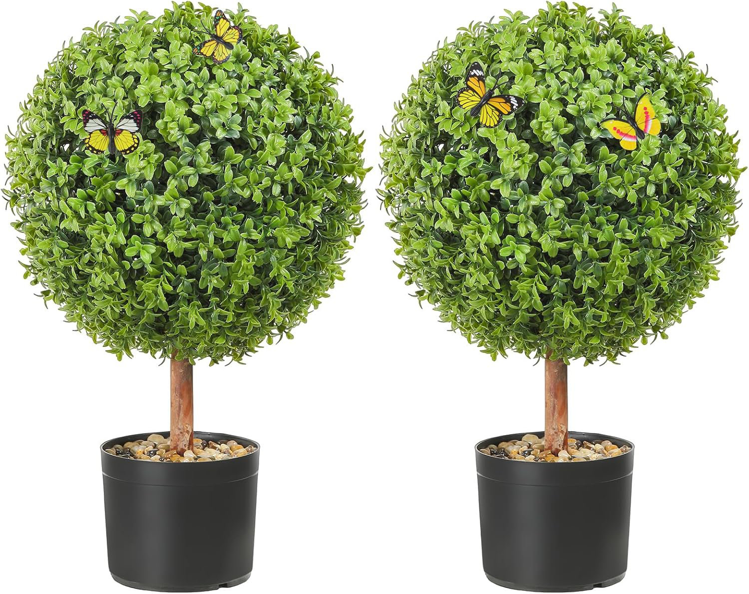 Primrue Artificial Topiaries Boxwood Trees with Planters (2 Pieces ...