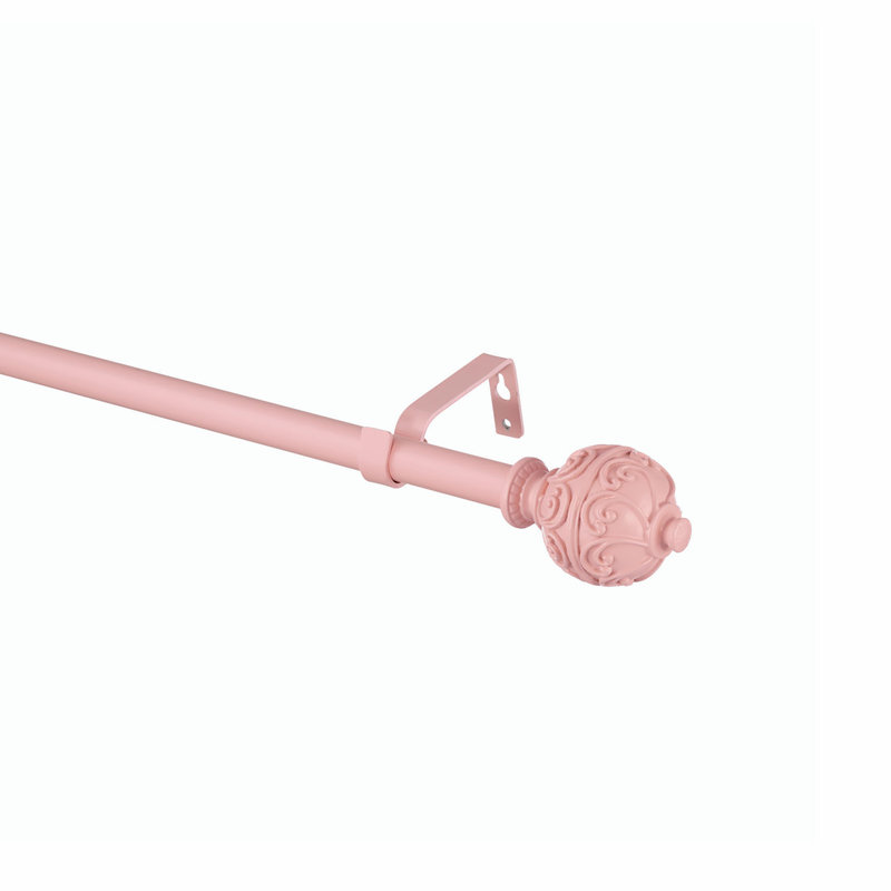 Tringle à rideaux simple réglable en métal Galure, rose, 84" - 120"