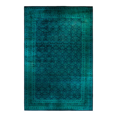 One-of-a-Kind 18' 7" x 12' 1" 2000s Rectangle Wool Area Rug in Blue