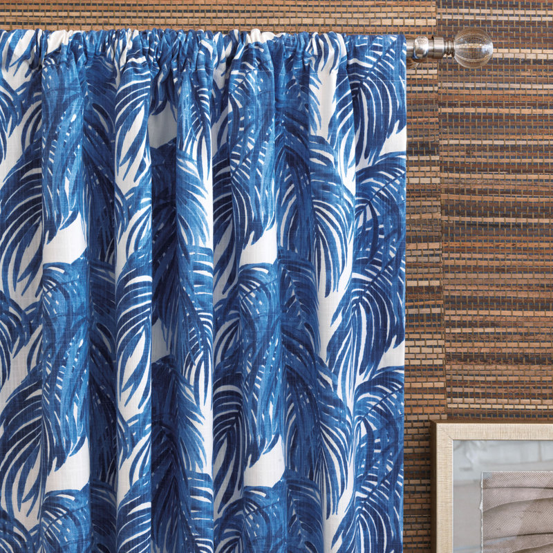 Malia 100% Cotton Room Darkening Curtain Single Panel, 96" W x 108" L