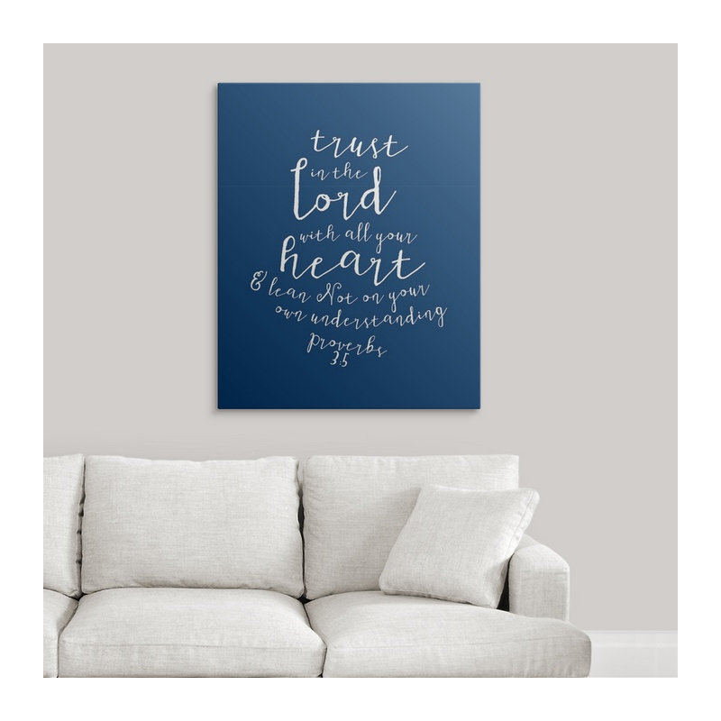 " Proverbs 3:5 - Scripture Art ", 30" H x 24" W x 1.5" D, Canvas