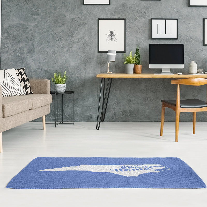 Tapis de maison bleu doux Raleigh, Rectangle 5 pi x 7 pi