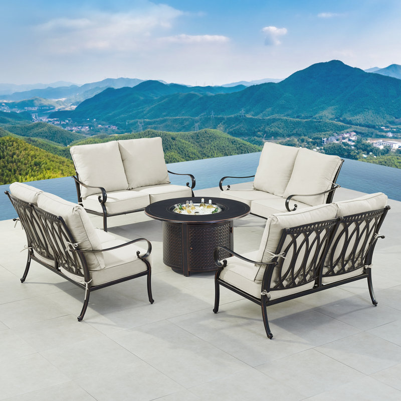Deztyni 8 - Person Patio Conversation Set with Cushions