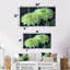 Green Monochrom Mums Flowers Bouquet I - Mums Wall Art Living Room Set-986668287