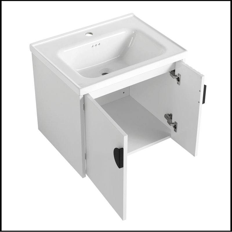 Ensemble de meuble-lavabo simple avec plateau 23,80 Rennell, Blanc