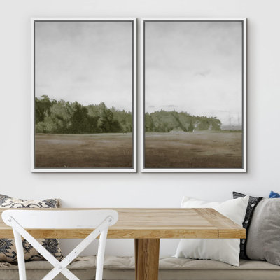 " Green Mountain Hillest Landscape " 2 - Pieces