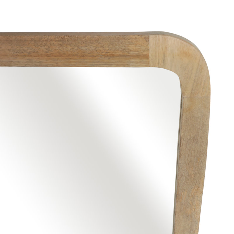 60" Mango Wood Framed Floor Mirror - Brown Finish - Full-Length Standing Mirror For Bedroom & Living Room