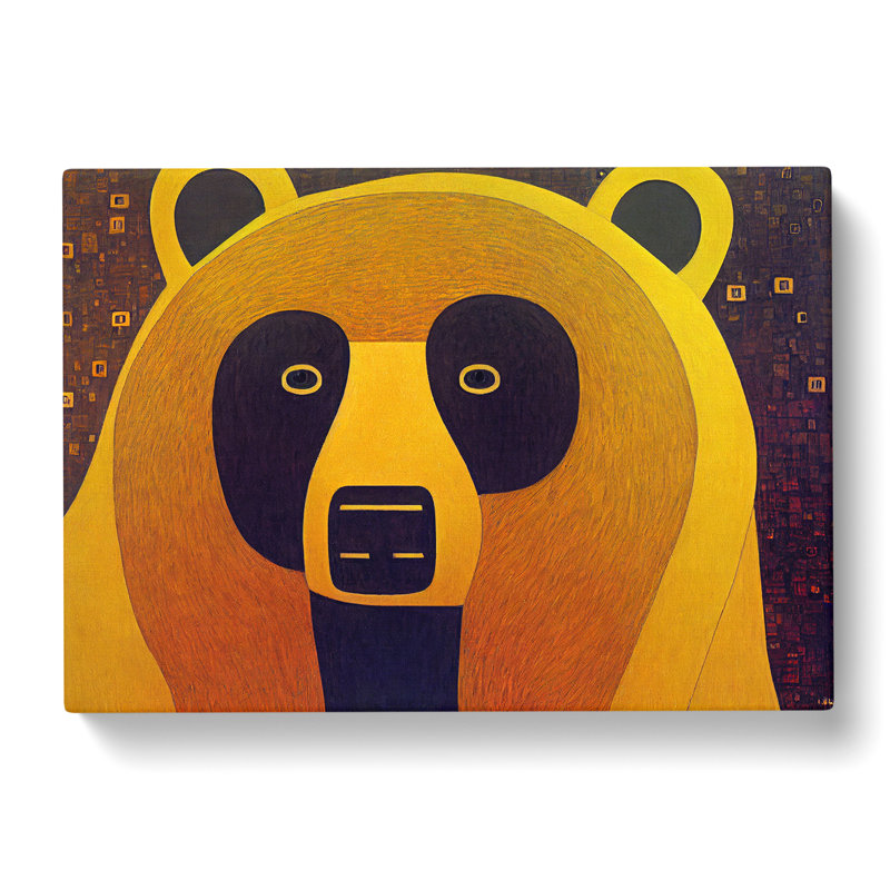 XXX-H1022-WF-8271X Staggering Bear Abstract - Wrapped Canvas Print, 35cm H x 50cm W x 3cm D
