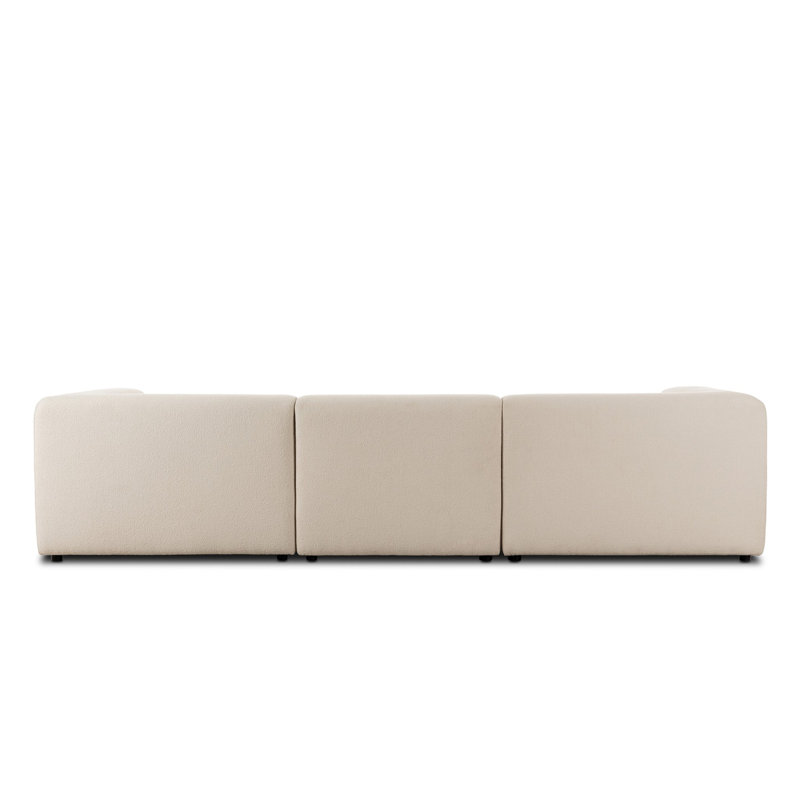 Lawndale 3PC LAF Sectional W/ Ottoman-Saxon Charcoal, Left Hand Facing, Fayette Cloud Polyester Blend