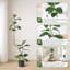 Arbre en caoutchouc artificiel avec pot en résine noir / blanc et faux arbre en pierre blanche pour l'intérieur et l'extérieur-263177008-263177011