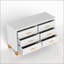 Commode double 6 tiroirs, armoire de rangement moderne avec poignées en métal et pieds en bois massif, organisateur robuste pour enfants et adultes-1483802351