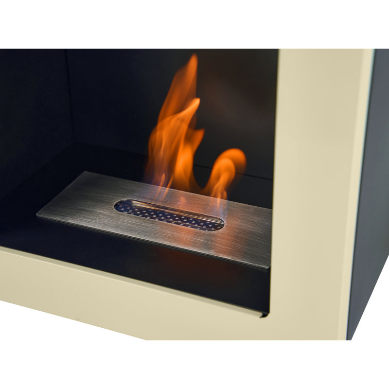 Adam 45cm W Black Bio-Ethanol Stove, Cream